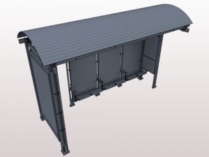 urban bus shelter Model 3D