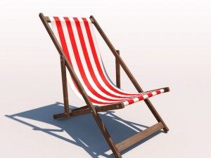 deck chair - red 3D Модель