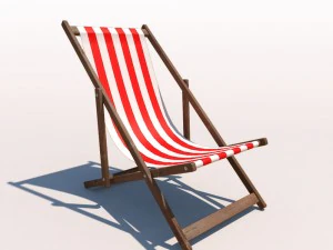 deck chair - red 3D Model