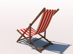 deck chair - red 3D 모델