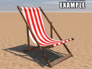 deck chair - red 3D 모델