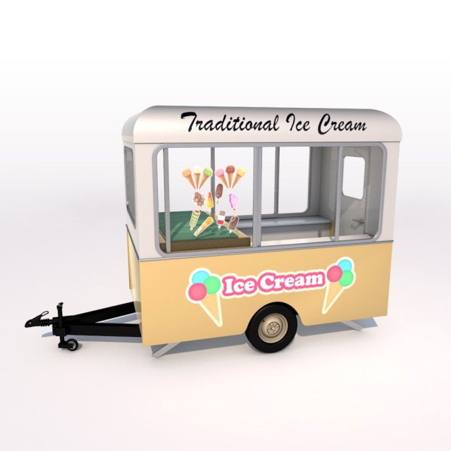 ice cream trailer 3D मॉडल .c4d .max .obj .3ds .fbx .stl .blend 