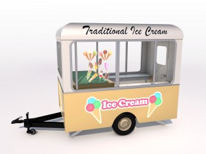ice cream trailer Modèle 3D