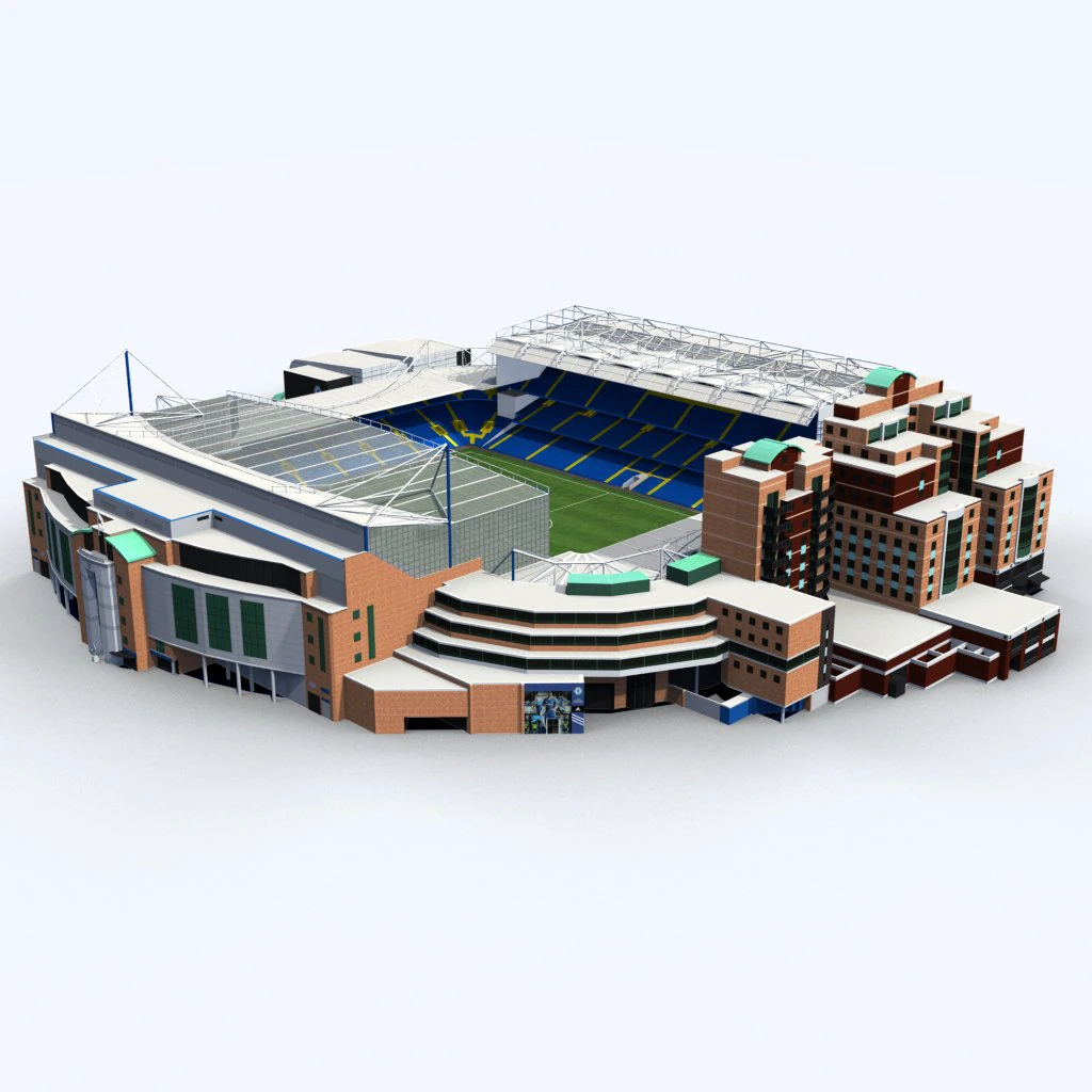 stamford bridge stadium low poly version 3D Model .c4d .max .obj .3ds .fbx .stl .blend