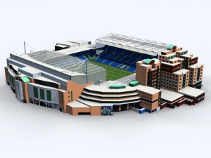 estadio de stamford bridge versión de baja poli Modelo 3D