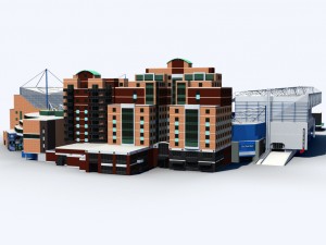 stamford bridge stadium low poly version Modelo 3D