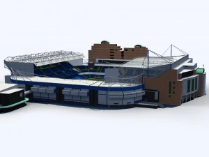 stamford bridge stadium low poly version 3D Model