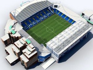 stamford bridge stadium low poly version Modelo 3D