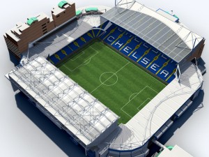 stamford bridge stadium low poly version Modelo 3D
