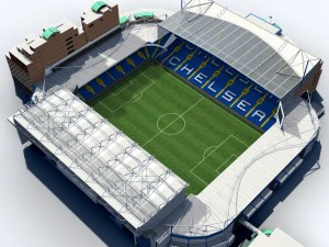 stamford bridge stadium low poly version 3D Model