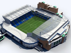 stamford bridge stadium low poly version Modelo 3D