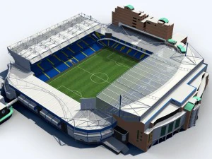 stamford bridge stadium low poly version 3D Model