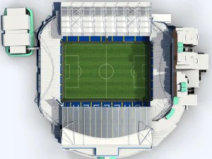 stamford bridge stadium low poly version 3D Model