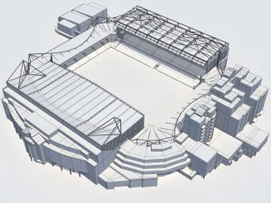 stamford bridge stadium low poly version 3D Model