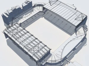 stamford bridge stadium low poly version 3D Model
