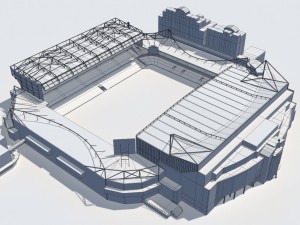 stamford bridge stadium low poly version Modelo 3D