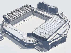 stamford bridge stadium low poly version 3D Model