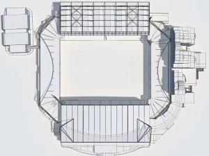 stamford bridge stadium low poly version 3D Model