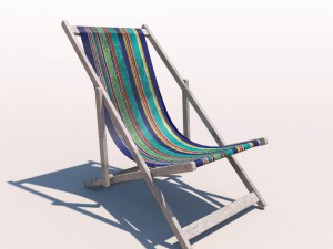 deck chair - contemporary - weathered Model 3D