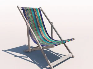 deck chair - contemporary - weathered 3D Model