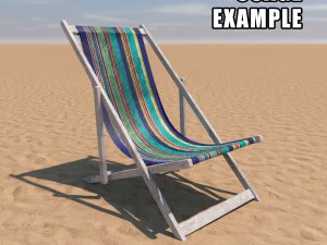 deck chair - contemporary - weathered 3D Model