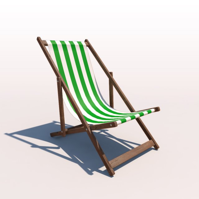 deck chair - green Modèle 3D .c4d .max .obj .3ds .fbx .stl .blend 