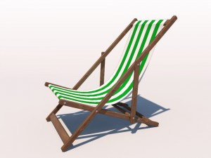 deck chair - green Modèle 3D