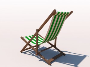 deck chair - green Modèle 3D