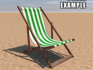 deck chair - green Modèle 3D