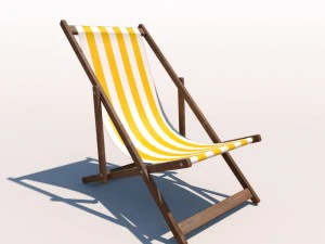 Liegestuhl - gelb 3D Modell