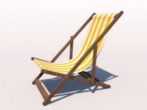 deck chair - yellow Modèle 3D