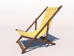 deck chair - yellow 3D Model