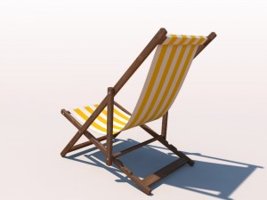 deck chair - yellow Modèle 3D