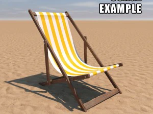 deck chair - yellow 3D Model