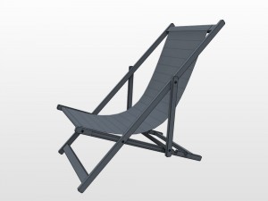 deck chair - yellow Modèle 3D