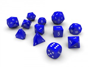 polyhedral dice set - blue 3D मॉडल
