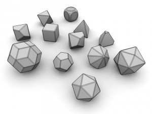 polyhedral dice set - blue 3D मॉडल