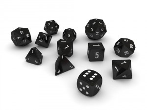polyhedral dice set - black 3D Модель