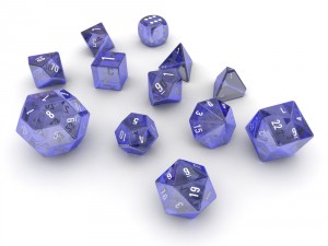 polyhedral dice set - blue glass 3D मॉडल