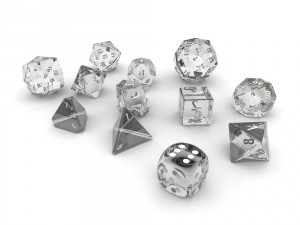 polyhedral dice set - glass Modelo 3D