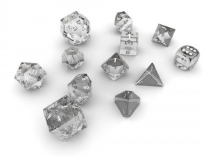 polyhedral dice set - glass Model 3D