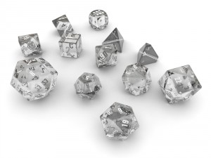polyhedral dice set - glass Model 3D