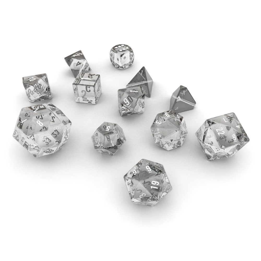 Polyhedral Dice Set - Glass 3D Model in Board Games 3DExport