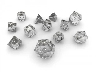 polyhedral dice set - glass 3D Model