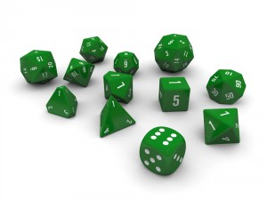 polyhedral dice set - green Modèle 3D