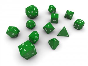 polyhedral dice set - green Model 3D