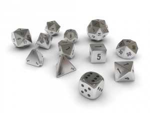 polyhedral dice set - metallic 3D मॉडल
