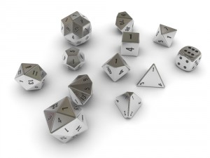 polyhedral dice set - metallic Modello 3D