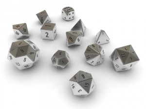 polyhedral dice set - metallic Modello 3D