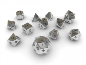 polyhedral dice set - metallic Modello 3D